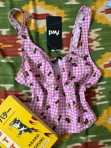 𖾕𖾝꙼ᩚ𛲕𖾟 🎀Pink Cherry Gingham Corset