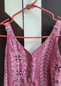 Pink Sleeves Button Down Dress.