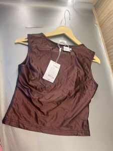 Chic Brown Sleeveless Cropped Top