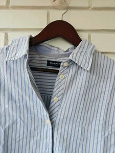 Classic Blue Striped Button-Up Shirt