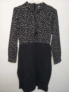 Black &amp; White Polka Dot Dress