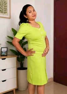 Lime Green A-Line Mini Dress