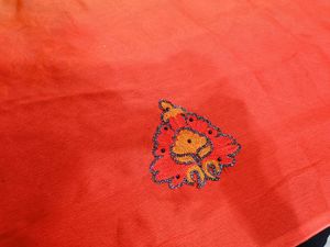 🇳🇿💫🎀Elegant Orange &amp; Grey Embroidered Saree
