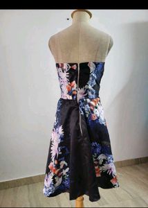 Floral Strapless Midi Dress