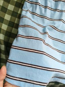 bershka Blue Striped Spaghetti Strap Top