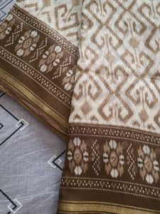 Elegant Cream and Brown Saree