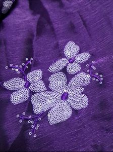 Beautiful Purple Saree with Embellishments