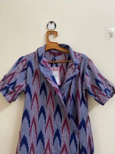 Ikkat Ethnic Tie Up Dress