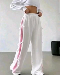 Trendy Wide Leg Tie-Up Pants