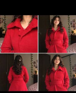 Classic Red Belted Coat