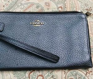 Coach Pebble Leather Wristlet Pouch