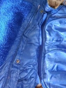 Blue Winter Jacket with Hood