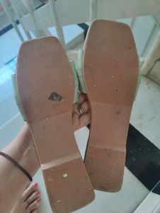 Elegant Light Green Flat Sandals