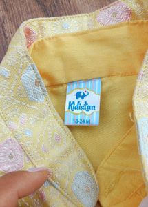 Yellow Ethnic Kurta Set with Jacket