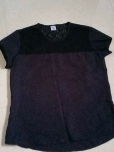 Black mesh top
