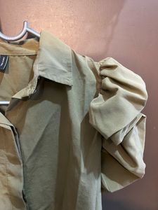 Olive Green Puff Sleeve Top