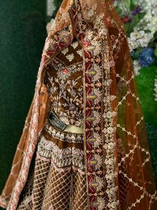 Rust Brown Beautiful Fully Heavy Handwork Lehenga