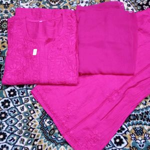 🌸 चिकनकारी लखनवी कुर्ती सेट 🌸