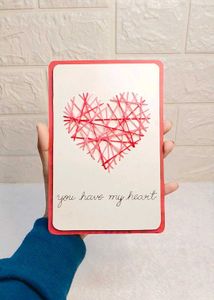 Handmade String Art Heart Card