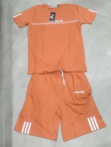 Adidas Orange T-Shirt & Shorts Set