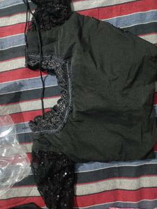 Ready to wear saree with black Sequin Blouse