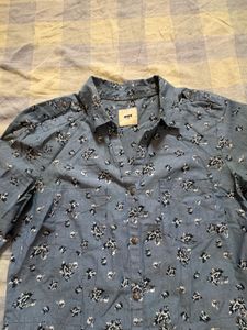 Max Blue Floral Button-Up Shirt Dress