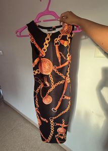 Chic Chain Print Bodycon Dress