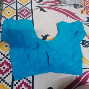 blue saree with blouse