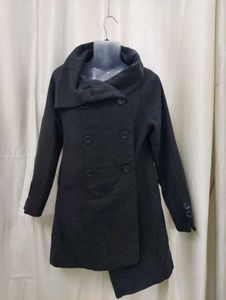 Chic Double-Breasted Charcoal Coat