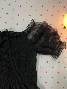 Black Ruffle Top
