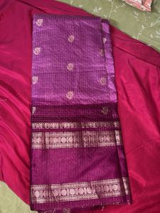 Elegant Purple & Gold Saree