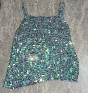 crochet y2k sequin top beach