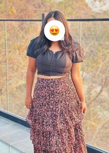 Floral Print Skirt &amp; Top Set