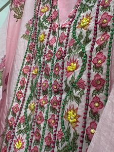 Pink Floral Anarkali Kurta