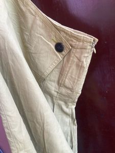 Khaki Pleated Wrap Skirt