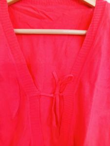 Red Short Sleeve Blouse
