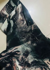 Abstract Print Button-Up Shirt