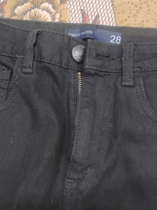 Black Wide Leg Denim Pants