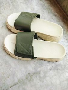 Comfortable Olive Green Slides for women 💚