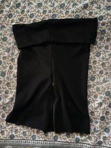 Black Off-Shoulder Ribbed Top