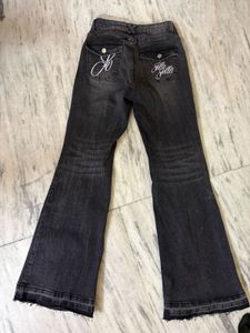 High Waist Embroidered Flare Jeans