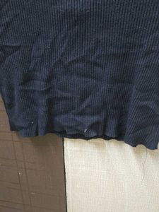 Black Cropped Top with Lace Trim