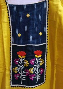 Vibrant Yellow Embroidered Kurta (with margin)