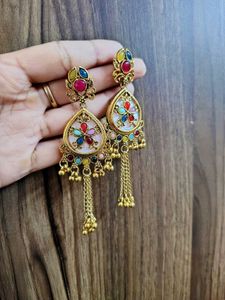 Boho Multi-Color jhumka Earrings (4 pair combo)