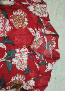 Red Floral Printed Co-Ord Set