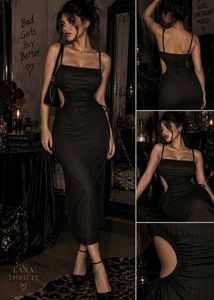 I. Chic Black Cut-Out Midi Dress