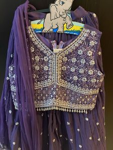 Girls Purple Lehenga Choli Set
