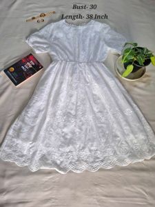 Elegant White Lace Midi Dress