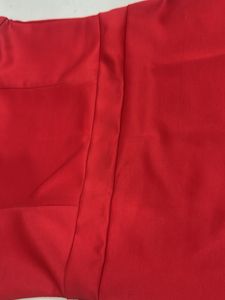 Elegant Red Dress with Embellished Neckline