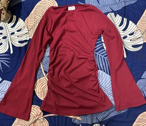 Stylish Ruched Long Sleeve Top